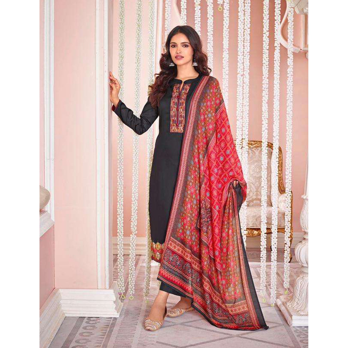 Indian Designer Embroidery Digital Print Work Salwar Kameez Pant Suits