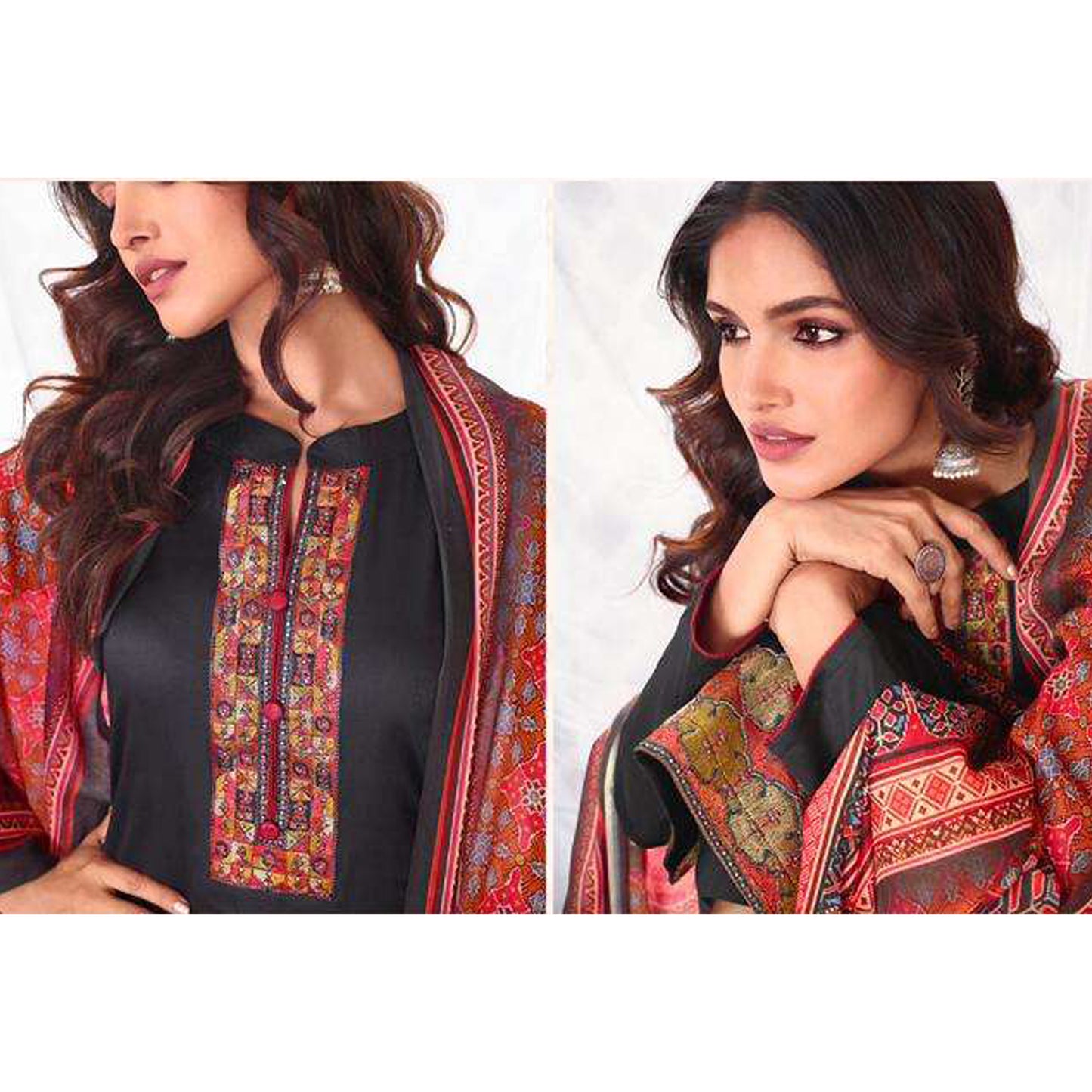 Indian Designer Embroidery Digital Print Work Salwar Kameez Pant Suits