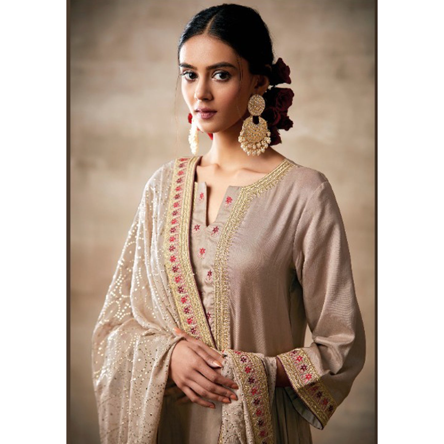 Indian Designer Stylish Embroidery Work Salwar Kameez Plazzo Suit