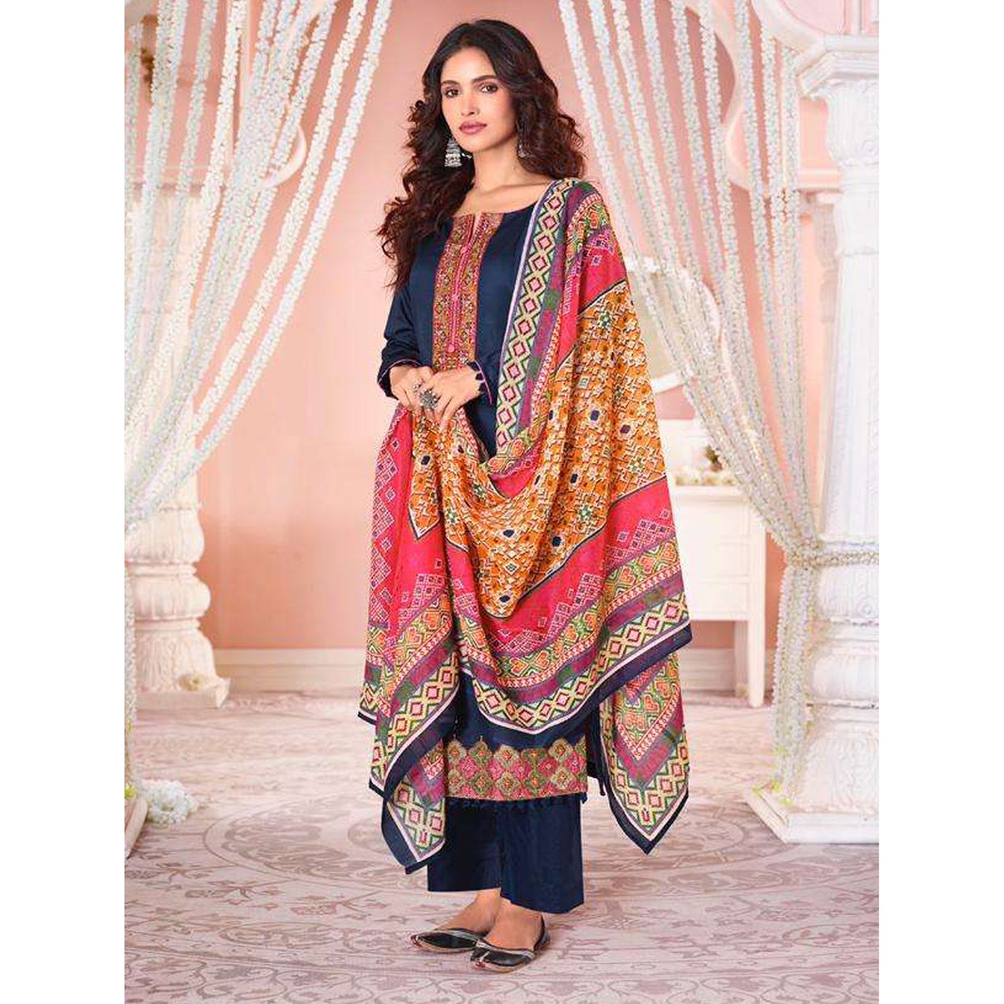 Indian Designer Embroidery Digital Print Work Salwar Kameez Pant Suits