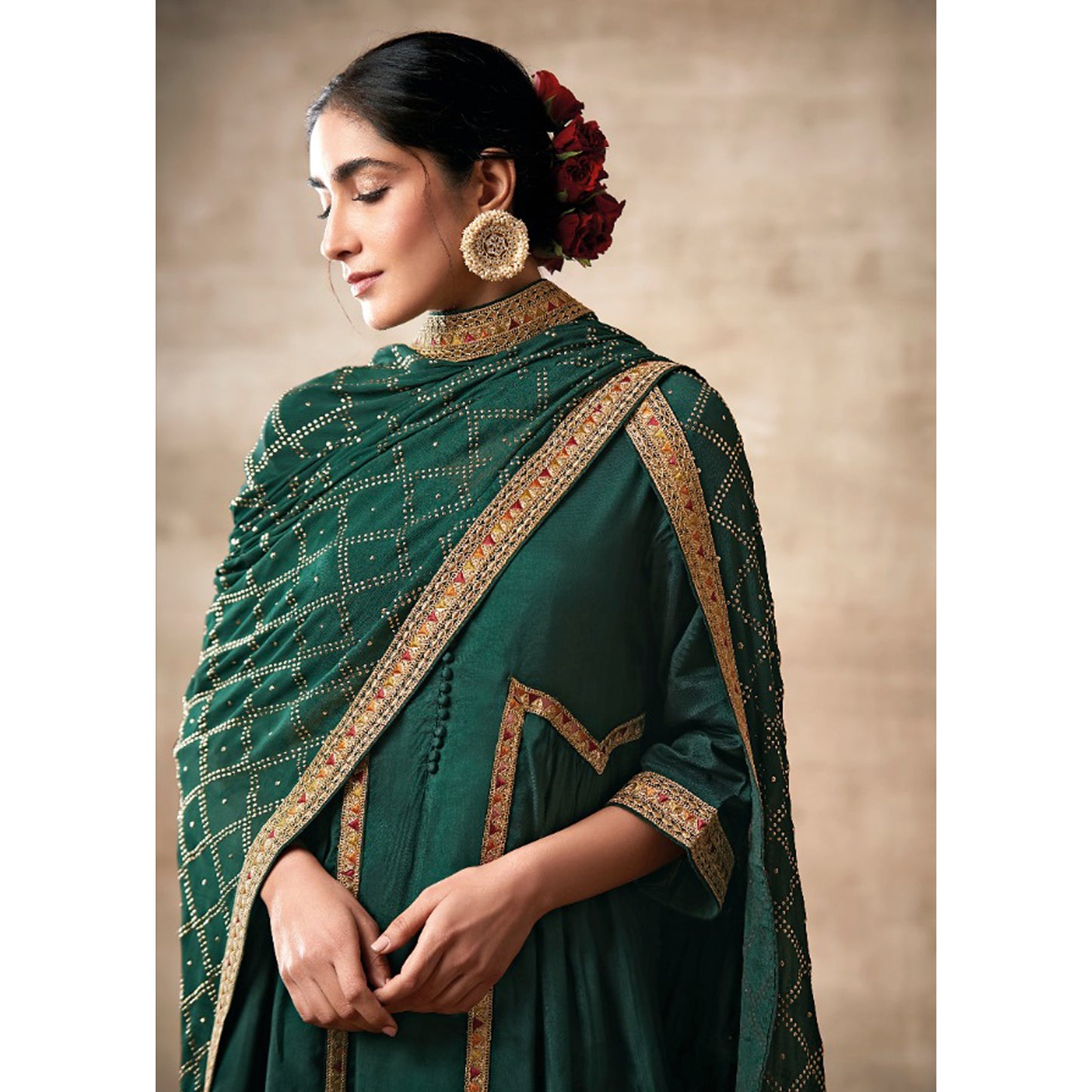 Indian Designer Stylish Embroidery Work Salwar Kameez Plazzo Suit