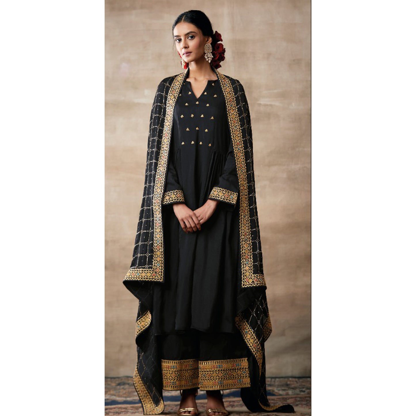 Indian Designer Stylish Embroidery Work Salwar Kameez Plazzo Suit