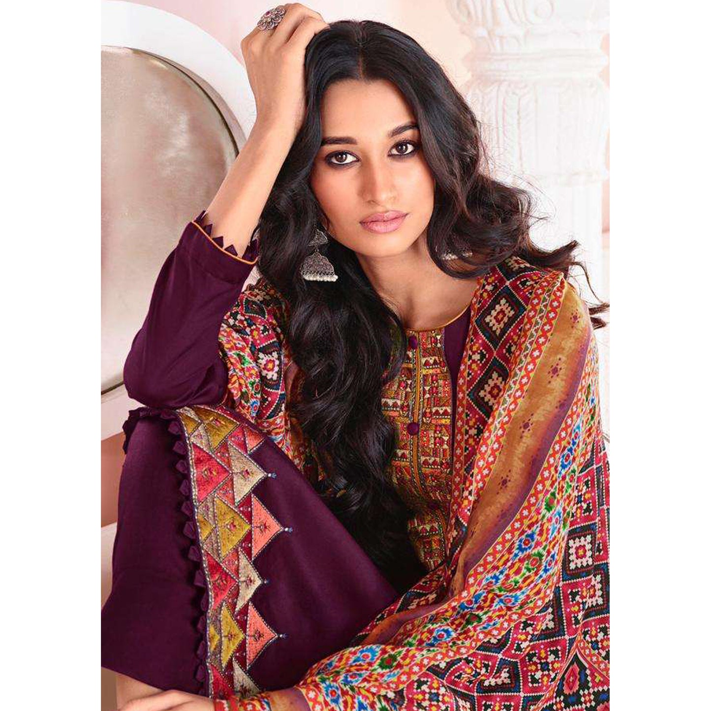 Indian Designer Embroidery Digital Print Work Salwar Kameez Pant Suits