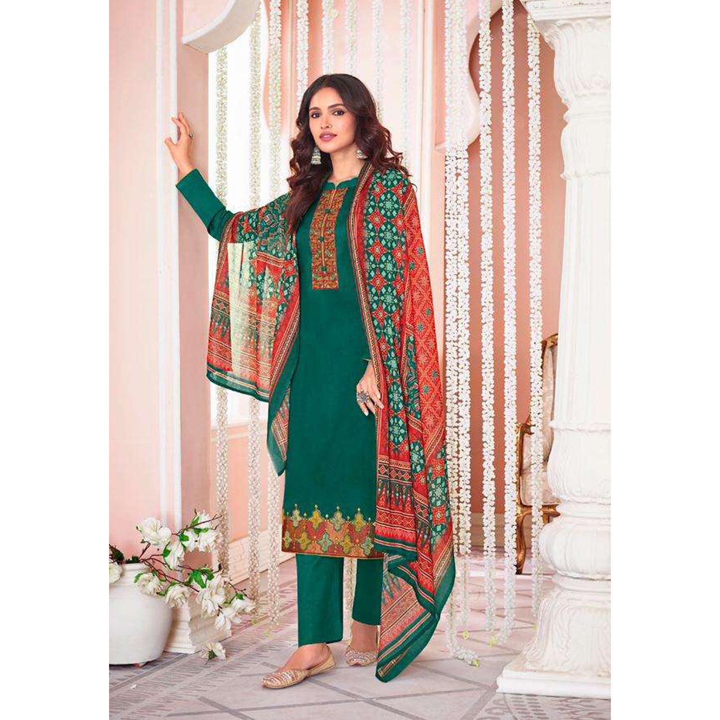 Indian Designer Embroidery Digital Print Work Salwar Kameez Pant Suits