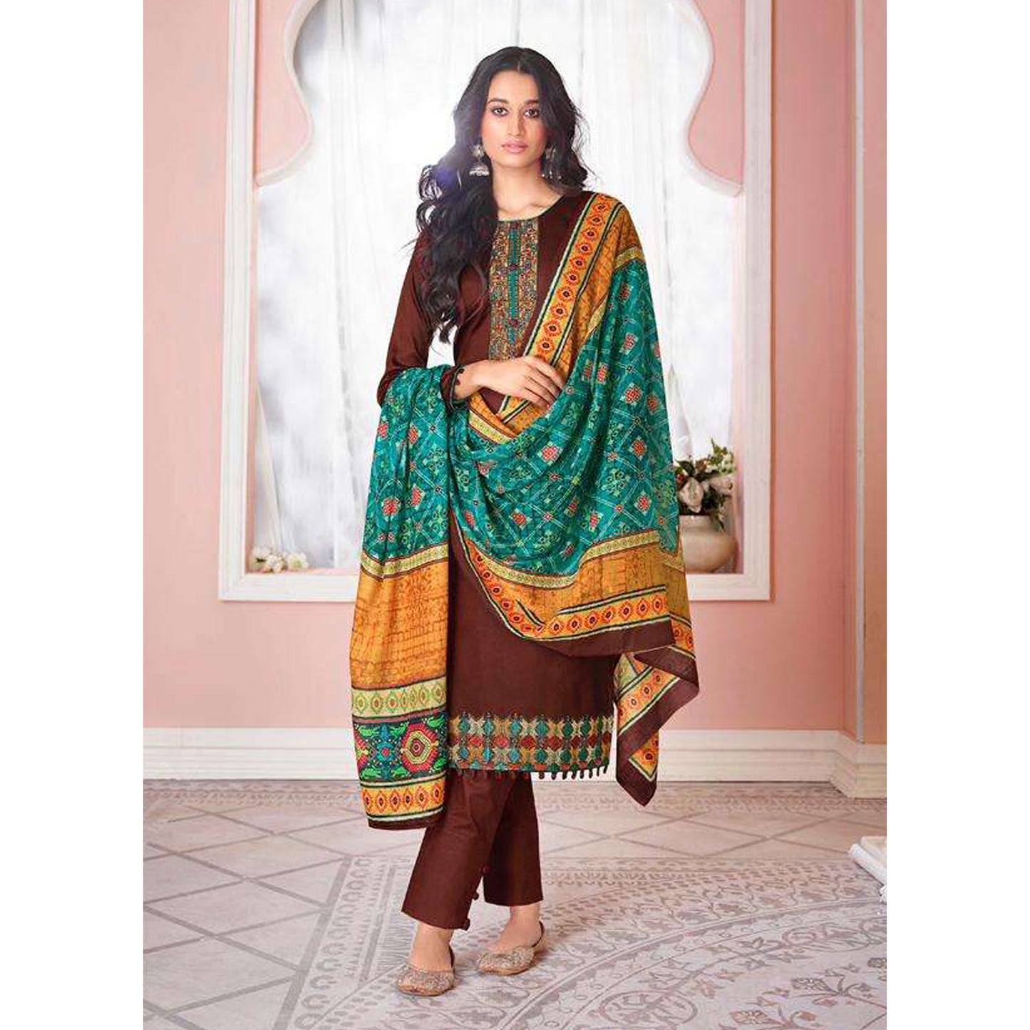 Indian Designer Embroidery Digital Print Work Salwar Kameez Pant Suits