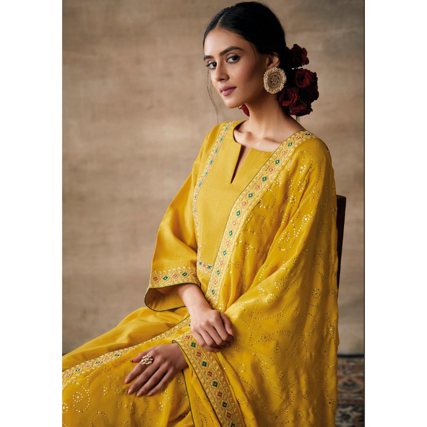 Indian Designer Stylish Embroidery Work Salwar Kameez Plazzo Suit