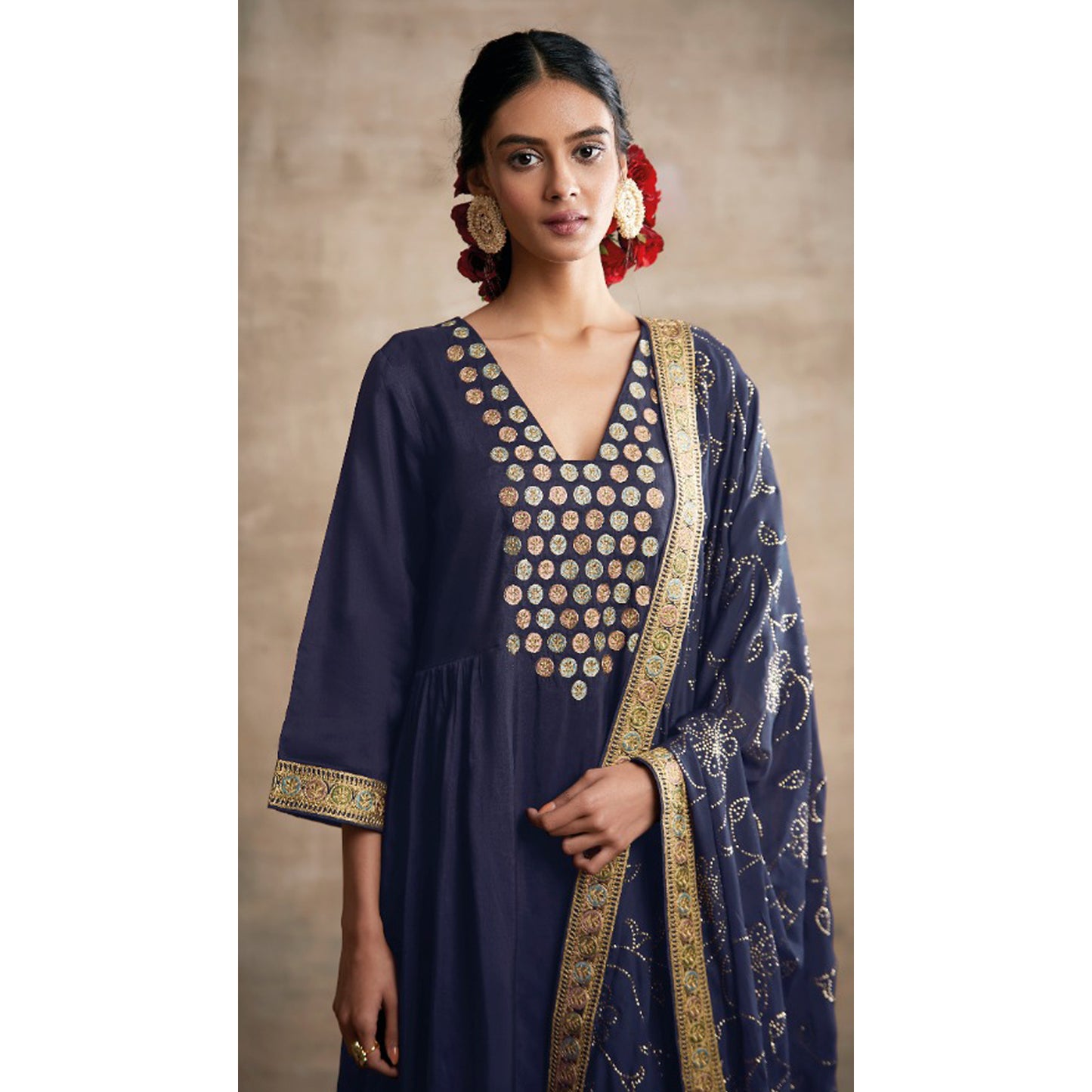 Indian Designer Stylish Embroidery Work Salwar Kameez Plazzo Suit
