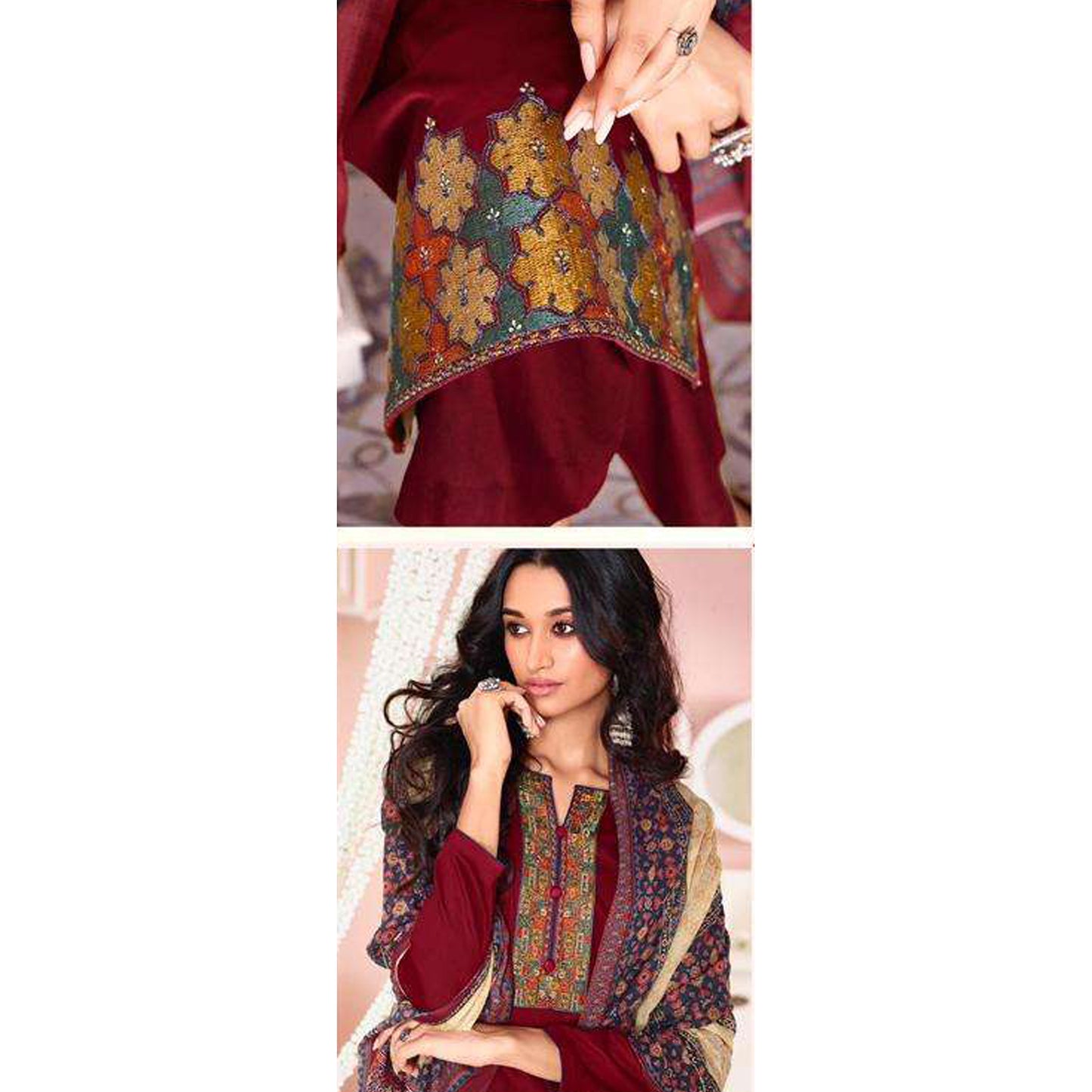 Indian Designer Embroidery Digital Print Work Salwar Kameez Pant Suits