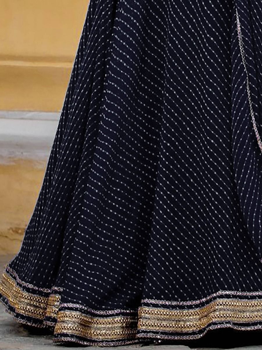 Indian Wedding Wear Black Color Georgette Fabric Lehenga Choli