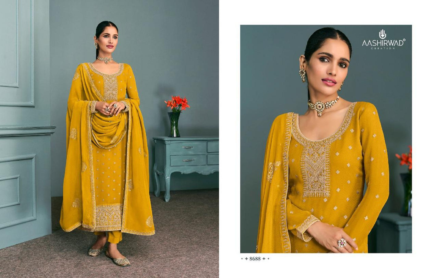 Haldi Function Wear Yellow Color Stylish Salwar Kameez Salwar Kameez Pant Suits