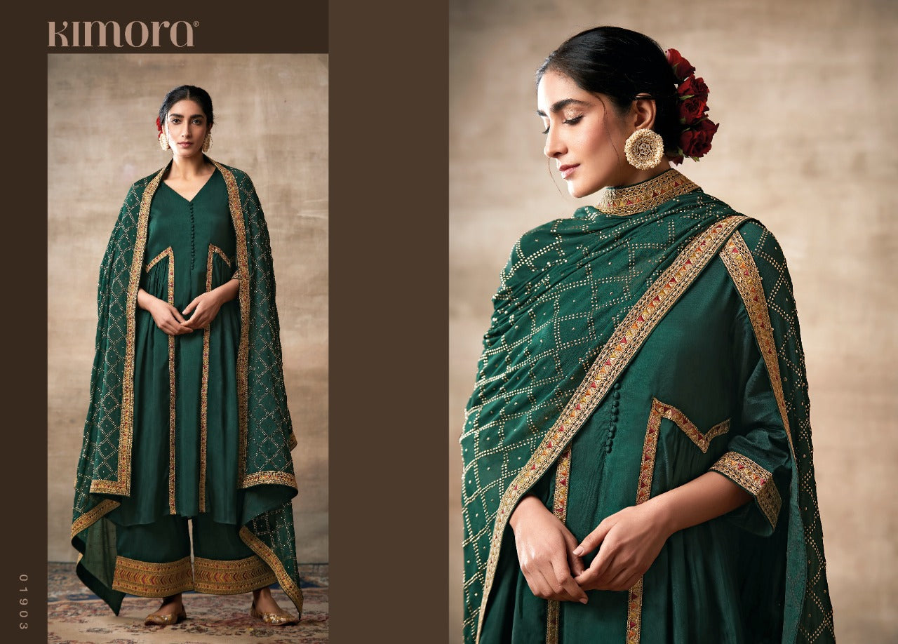 Indian Designer Stylish Embroidery Work Salwar Kameez Plazzo Suit