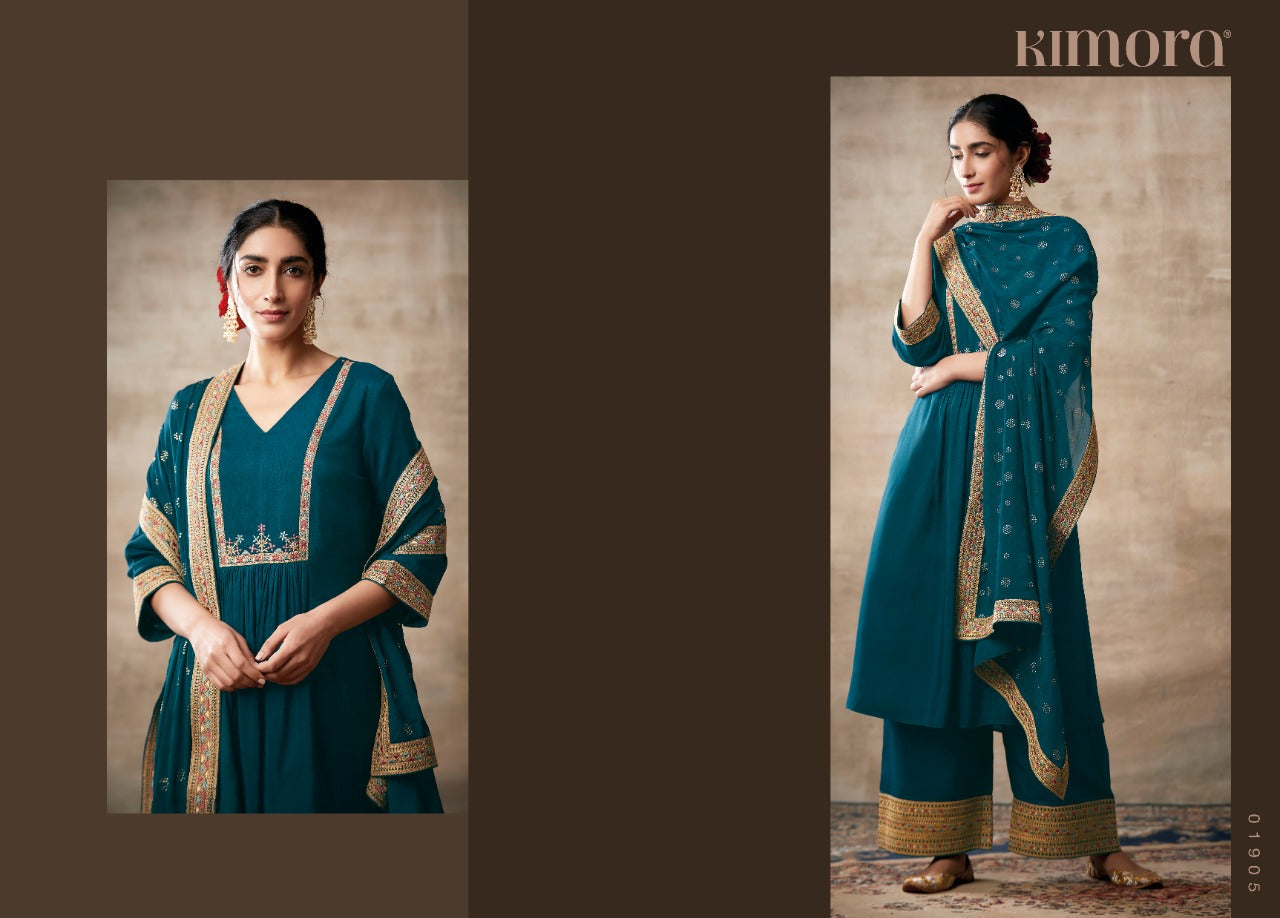 Indian Designer Stylish Embroidery Work Salwar Kameez Plazzo Suit