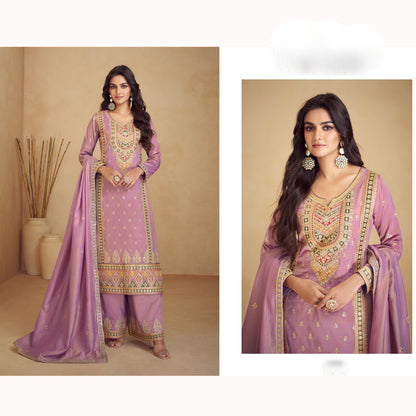 Pakistani Nikah Wear Salwar Kameez Palazzo Suit's With Printed Silk Georgette Work