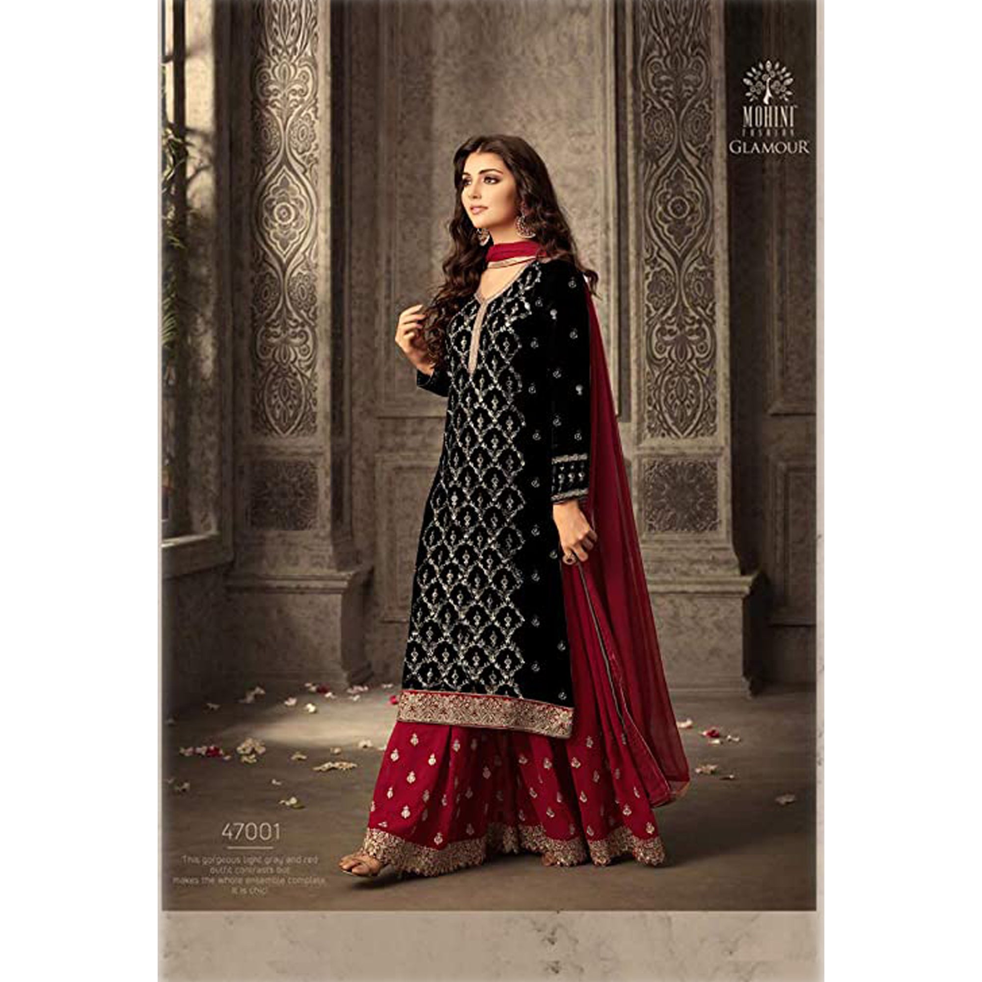 Faux Georgette Fabric Special Rakhi Wear Salwar Kameez Sharara Suits