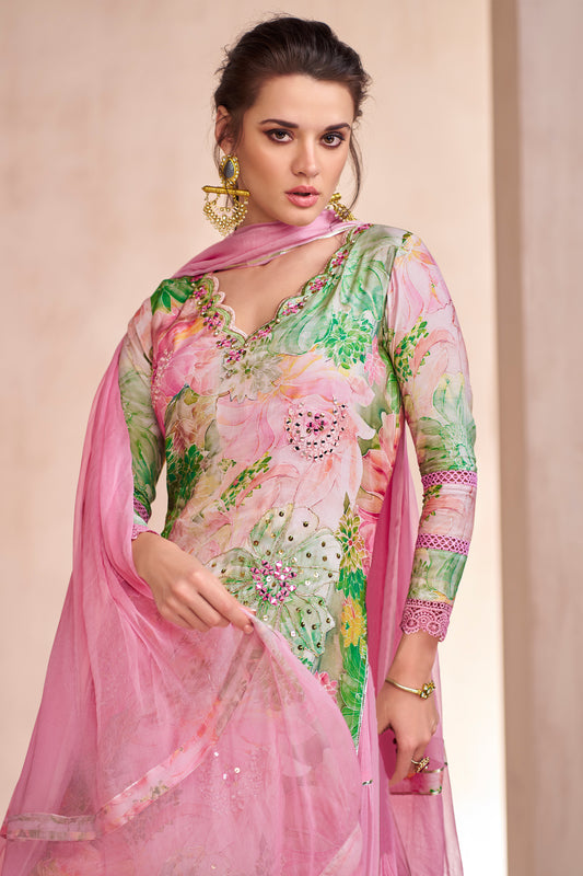 Eid Special Nazmeen With Embroidery Work Salwar Kameez Plazzo Suit