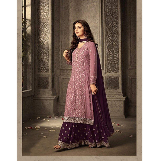 Beautiful Designer Embroidery Work Salwar Kameez Sharara Suits