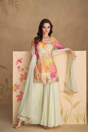 Exclusive Designer Real Chinon & Heavy Embroidery Work Salwar Suit Plazzo