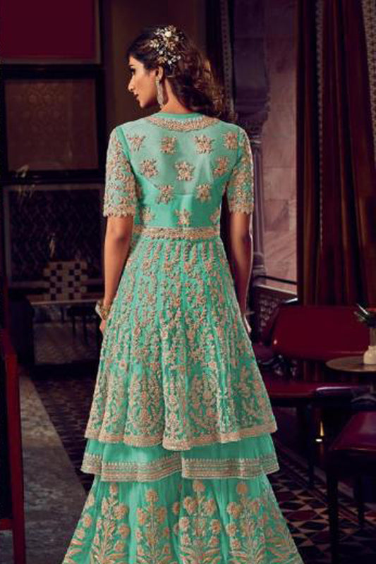 Indian Special Heavy Embroidery Worked  Plazzo Suit For Women