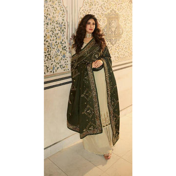 Wedding Wear Salwar Kameez palazzo Suits With Georgette Dupatta