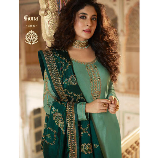 indian Function Wear Salwar Kameez Palazzo Suits With Bridal Georgette Dupatta