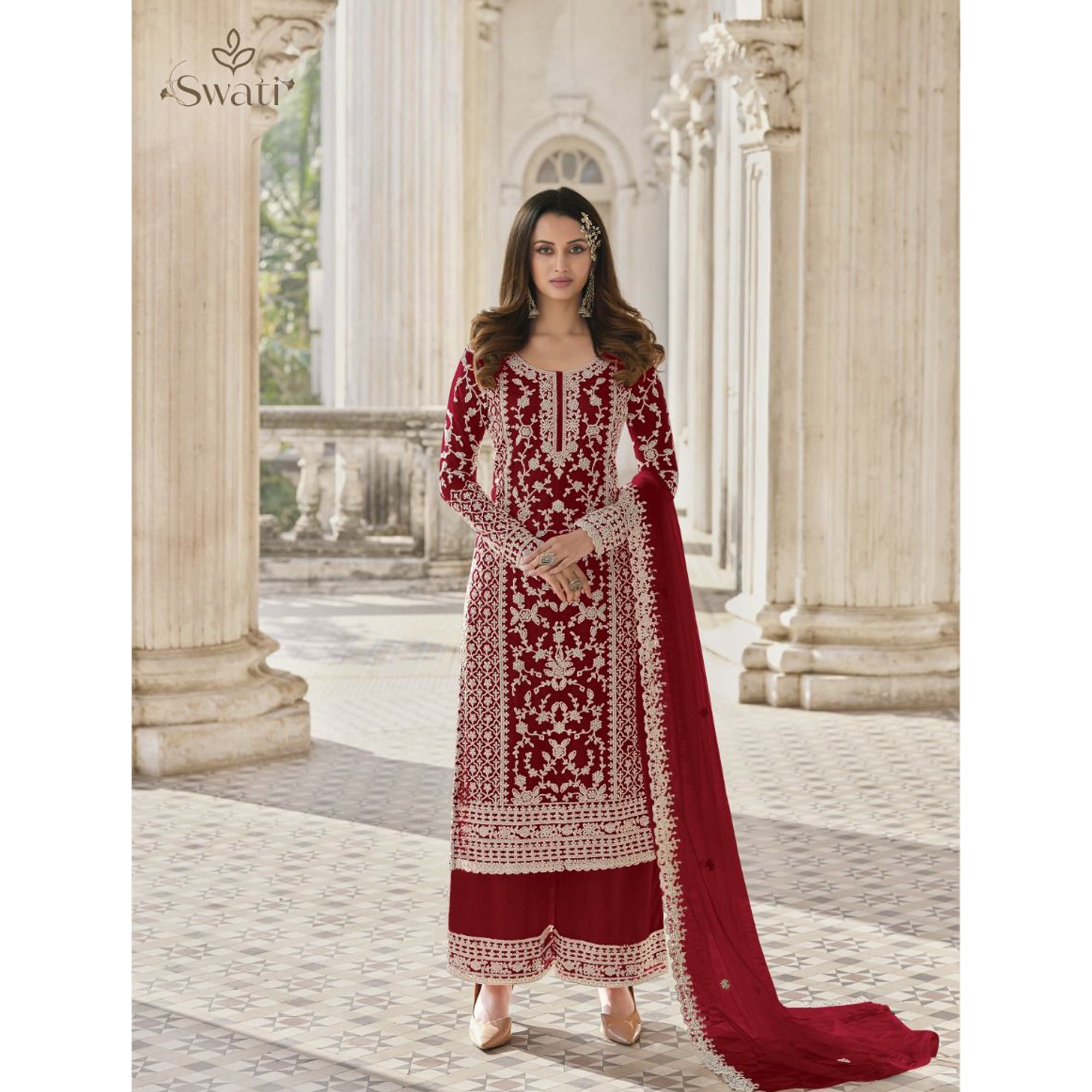 Heavy Embroidery Worked Salwar Kameez Plazzo Suits