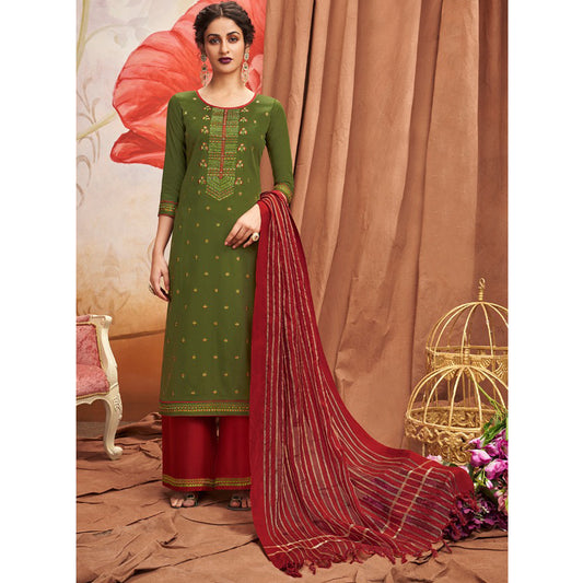 Casual Wear Women's Salwar Kameez Plazzo Suits with Beautiful Worked Dupatta