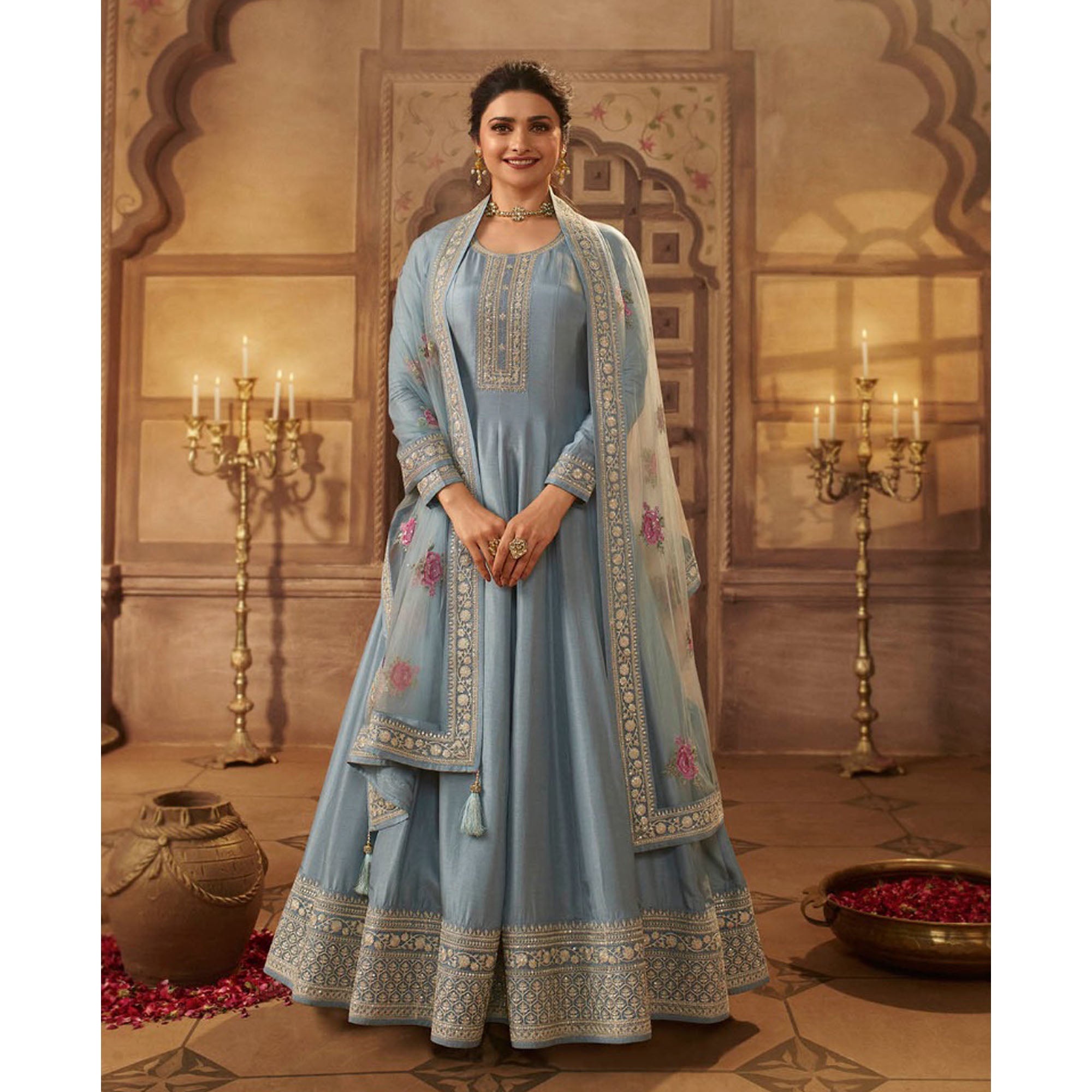 Full Flared Anarkali Gown Reception Party Wear Indian Anarkali Dresses