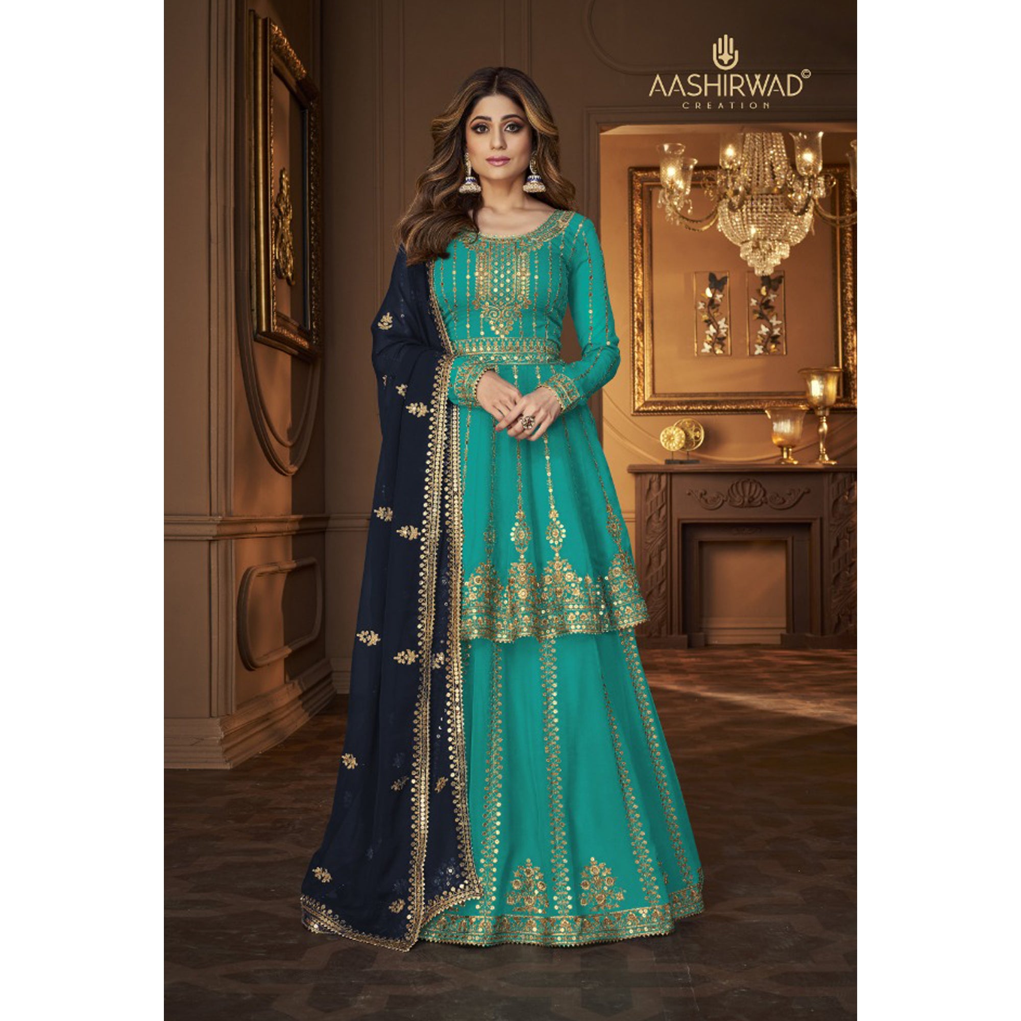 Wedding Reception Party Wear Georgette Anarkali Salwar Kameez Lehenga Suits