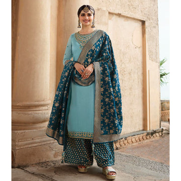 Roka Nikah Wear Wedding Function Wear Salwar Kameez Plazzo Suits With Designer Dupatta