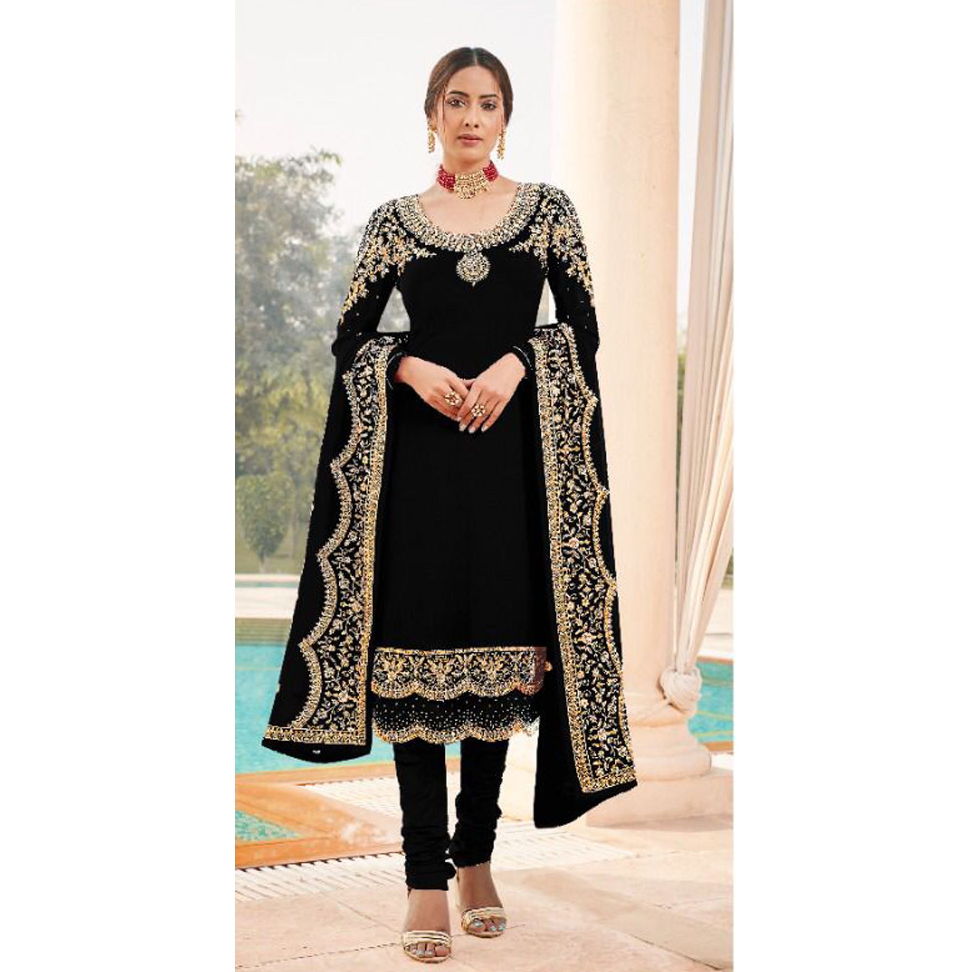 Indian Designer Salwar Kameez Churidar Suits with Designer Dupatta