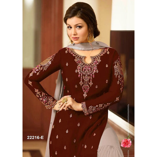 Indian Function Wear Sharara Palazzo Suits Heavy Embroidery Work Salwar kameez Palazzo Dress