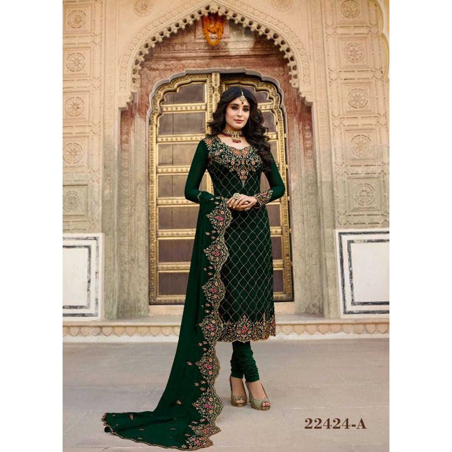 Wedding Wear Heavy Embroidery Work Salwar Kameez Pant Suit's