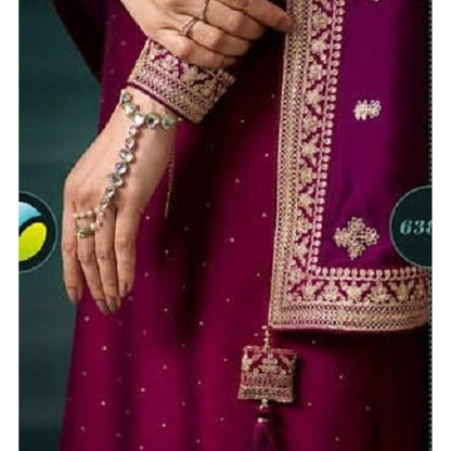 Pakistani Roka Nikah Wear Silk Georgette Fabric Salwar Kameez Suits with Embroidery Worked Dupatta