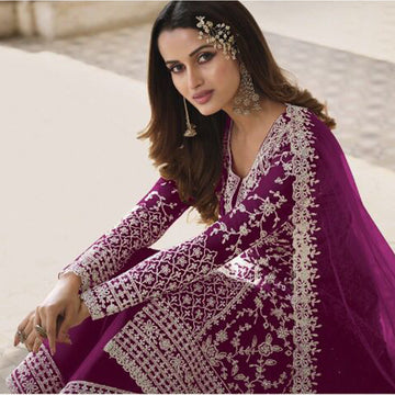 Beautiful Worked Salwar Kameez Suits Indian Designer Wonderful Plazzo Dresses