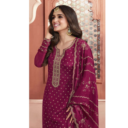 Indian-Pakistani Salwar Kameez With Embroidery Worked Dress