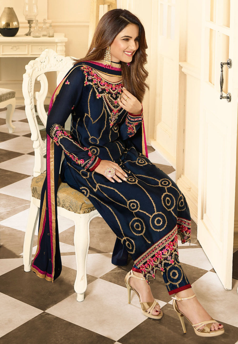 Stylish Indian Function Wear Salwar Kameez Pant Suit's