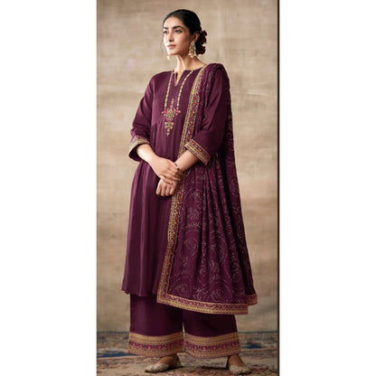 Indian Designer Stylish Embroidery Work Salwar Kameez Plazzo Suit