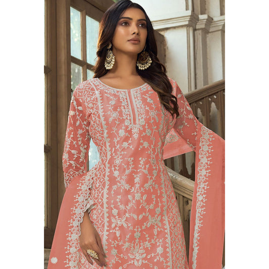 Heavy Butterfly Net Work Salwar Kameez Palazzo Suit's With Embroidery Work