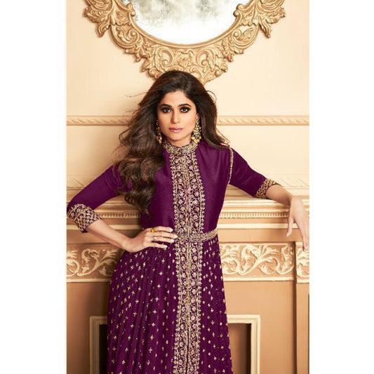 Heavy Embroidery Work Party Wear Anarkali Gown Suits