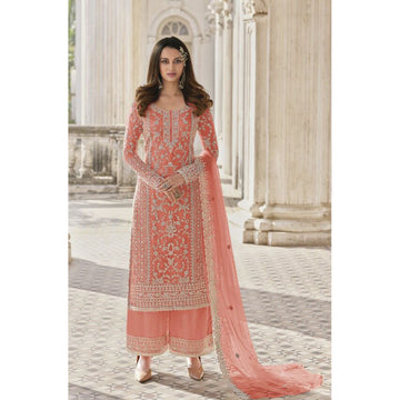 Party Wear Embroidery Work Salwar Kameez Palazzo Suits With  Dupatta