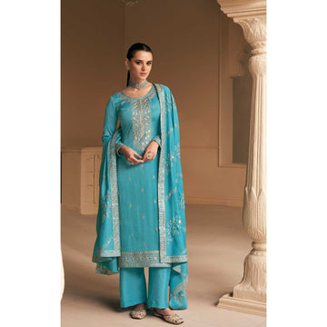 Bollywood Designer Real Heavy Embroidery Work Festival Wear Salwar Kameez Plazzo-Pant Suit