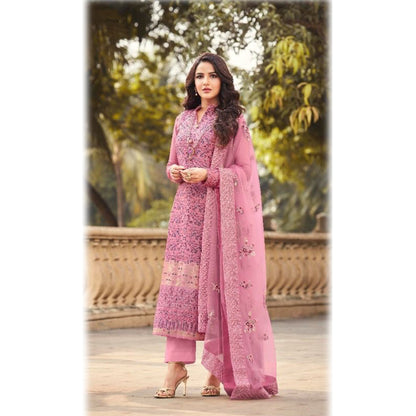 Ramadan-Eid Function Wear Salwar Kameez Pant Suits With Silk Organza Dupatta