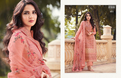 Attractive Designer Heavy Embroidery Work Salwar Kameez Pant Suit with Santoon Dupatta