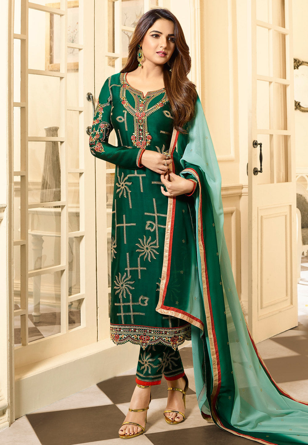 Pakistani Designer Nikah Wear Salwar Kameez Pant Suits