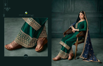Pakistani Roka Nikah Wear Silk Georgette Fabric Salwar Kameez Suits with Embroidery Worked Dupatta