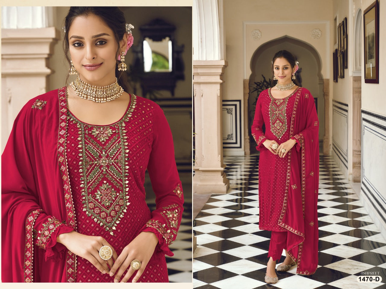 Indian-Pakistani Style Embroidery Worked Salwar Kameez