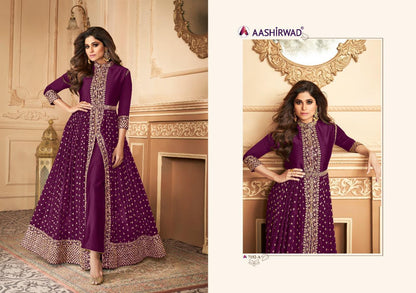 Heavy Embroidery Work Party Wear Anarkali Gown Suits