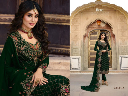 Wedding Wear Heavy Embroidery Work Salwar Kameez Pant Suit's