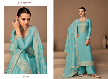 Attractive Designer Premium Silk With Embroidery Work Salwar Kameez Plazzo Suit