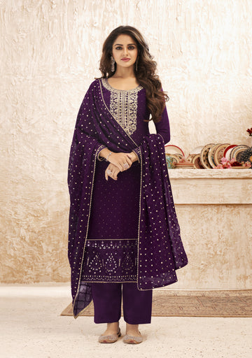 Indian Wedding Wear Georgette Fabric Salwar Kameez Plazzo Suits